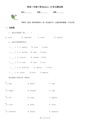 英語二年級(jí)下冊Module 10單元測試卷