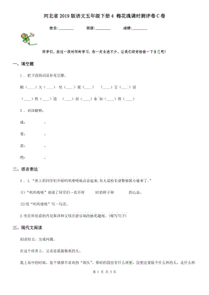 河北省2019版語文五年級下冊4 梅花魂課時測評卷C卷