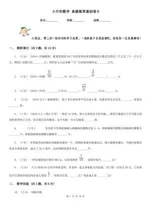 小升初數(shù)學(xué) 真題集萃基礎(chǔ)卷B