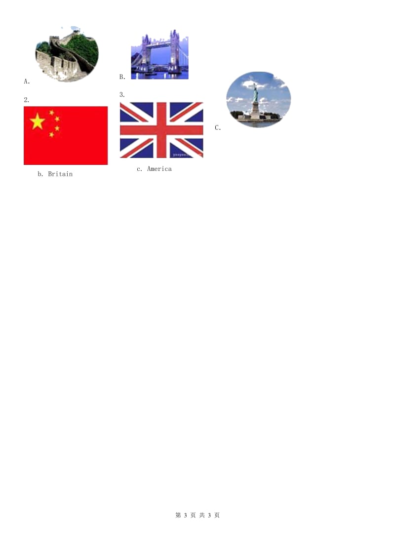 英语四年级下册Unit 6 Countries Lesson2 练习卷1_第3页