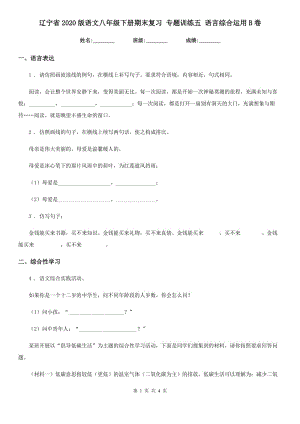 遼寧省2020版語文八年級下冊期末復(fù)習(xí) 專題訓(xùn)練五 語言綜合運用B卷