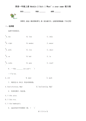 英語(yǔ)一年級(jí)上冊(cè) Module 2 Unit 1 What’s your name 練習(xí)卷