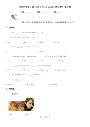 英語六年級下冊 Unit 2 Good habits 第二課時 練習(xí)卷