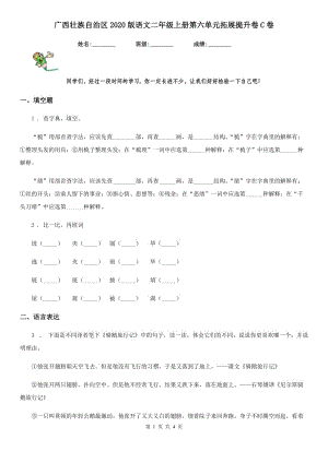 广西壮族自治区2020版语文二年级上册第六单元拓展提升卷C卷