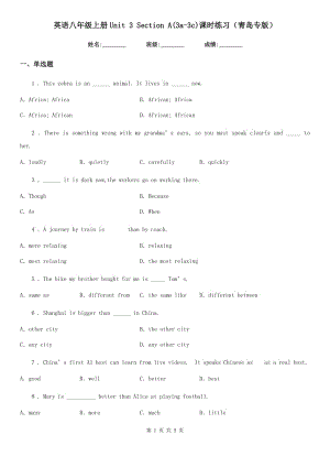 英語八年級上冊Unit 3 Section A(3a-3c)課時練習(xí)（青島專版）