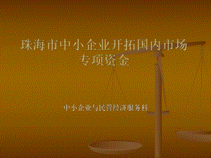 珠海市中小企業(yè)開拓國內(nèi)市場專項資金