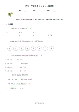 語文一年級上冊 i u ü y w練習卷