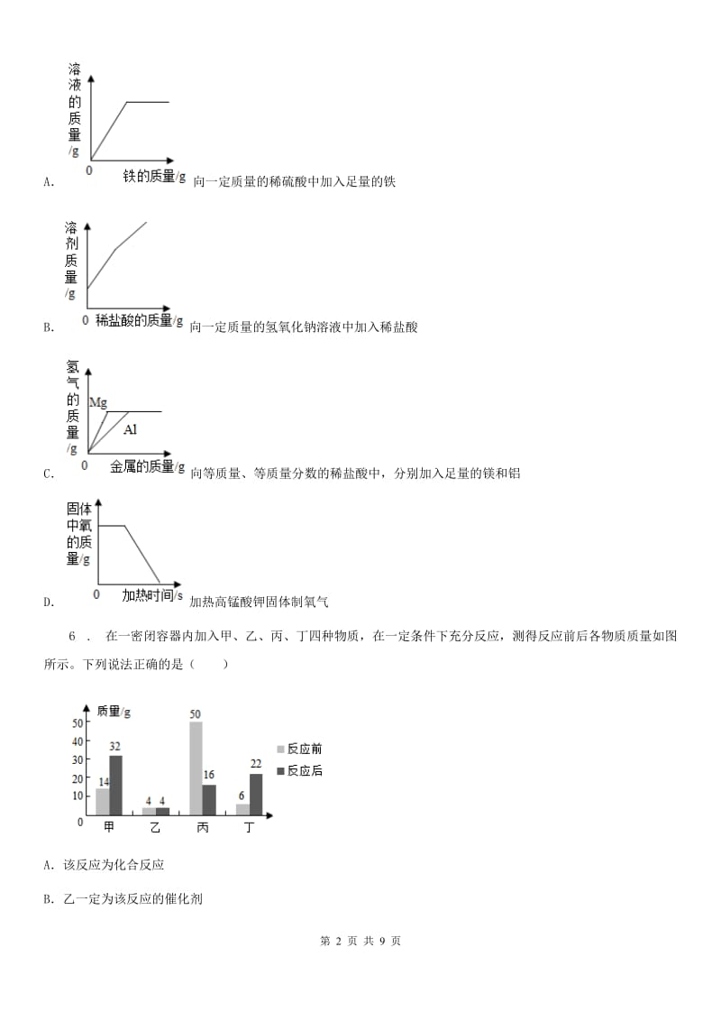 南昌市2019-2020学年九年级上学期期末化学试题A卷_第2页
