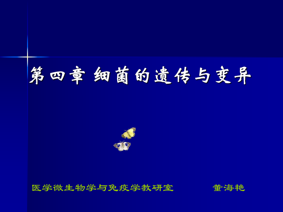 董海艷《醫(yī)學微生物學》第4章細菌遺傳和變異_第1頁