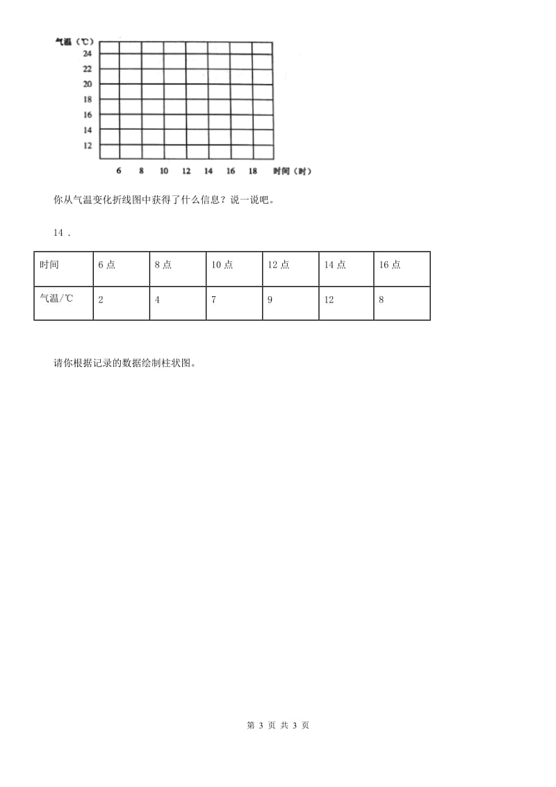 科学2020届三年级上册3.3 测量气温练习卷（1）C卷_第3页