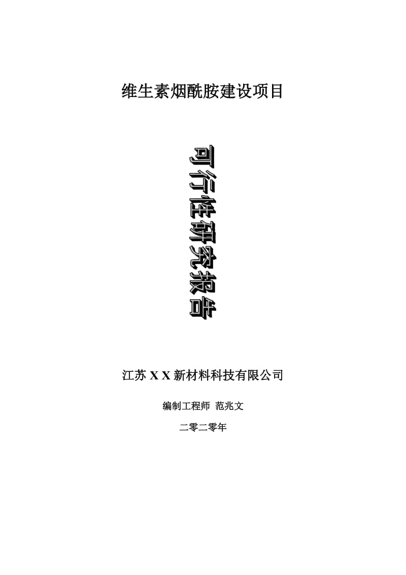 维生素烟酰胺建设项目可行性研究报告-可修改模板案例_第1页