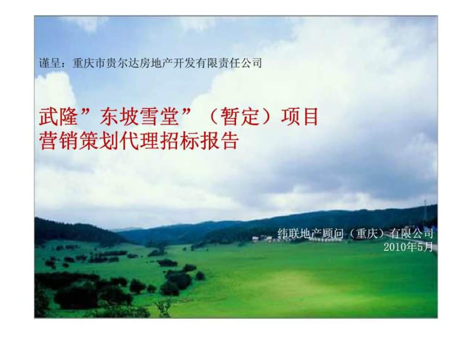 重庆武隆“东坡雪堂”项目营销策略_第1页