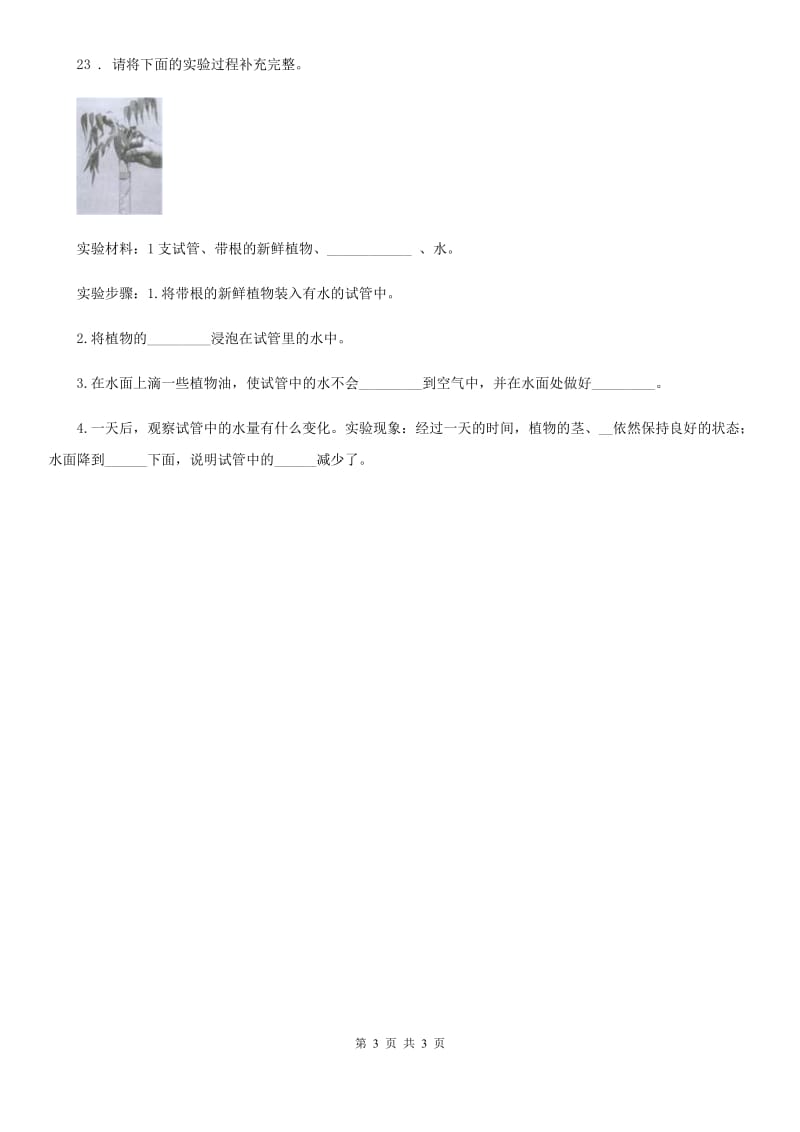 2020年五年级上册期中考试科学试卷D卷_第3页