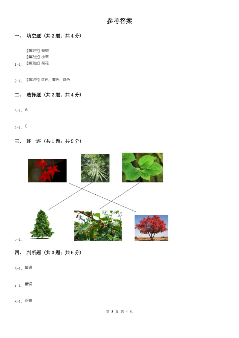 教科版小学科学一年级上学期第一单元第四课《这是谁的叶》_第3页