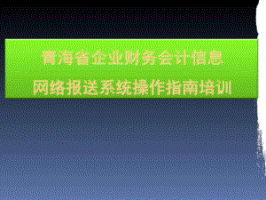 青海省企业财务会计信息网络报送系统操作指南