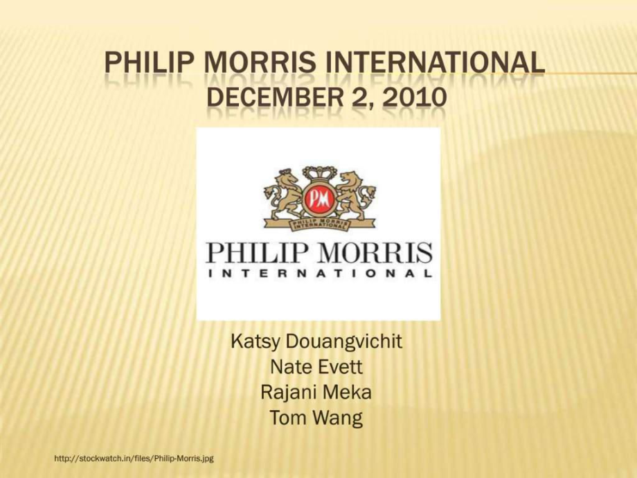 菲利普·莫里斯国际烟草公司英文介绍_第1页