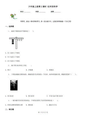 六年級(jí)上冊(cè)第2課時(shí) 杠桿的科學(xué)