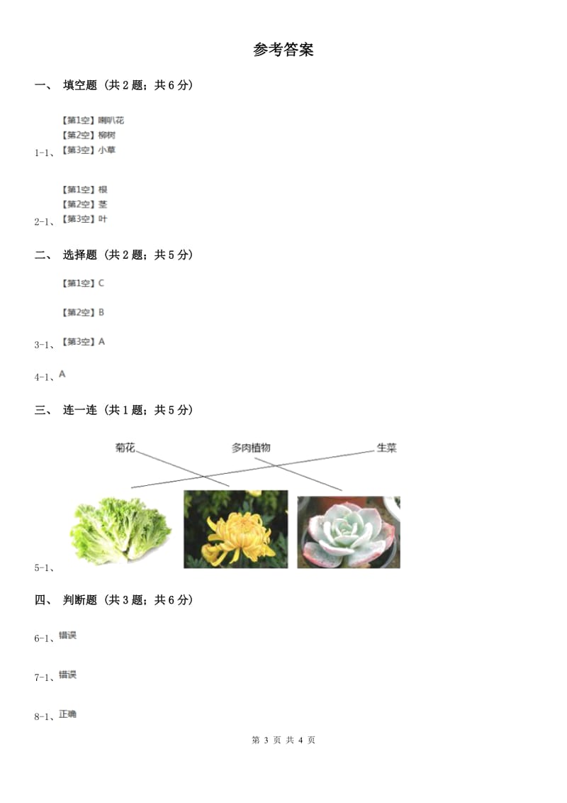 教科版小学科学一年级上学期第一单元第一课《我们知道的植物》_第3页