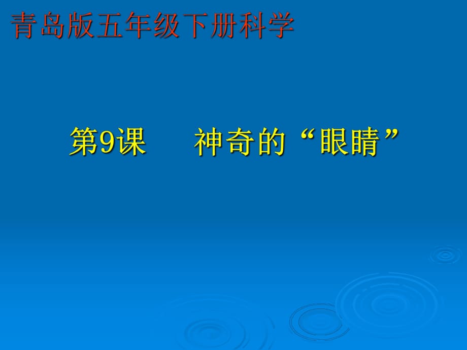 青島版小學(xué)五年級科學(xué)下冊《神奇的眼睛》_第1頁