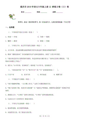 重庆市2019年语文六年级上册12 桥练习卷（II）卷