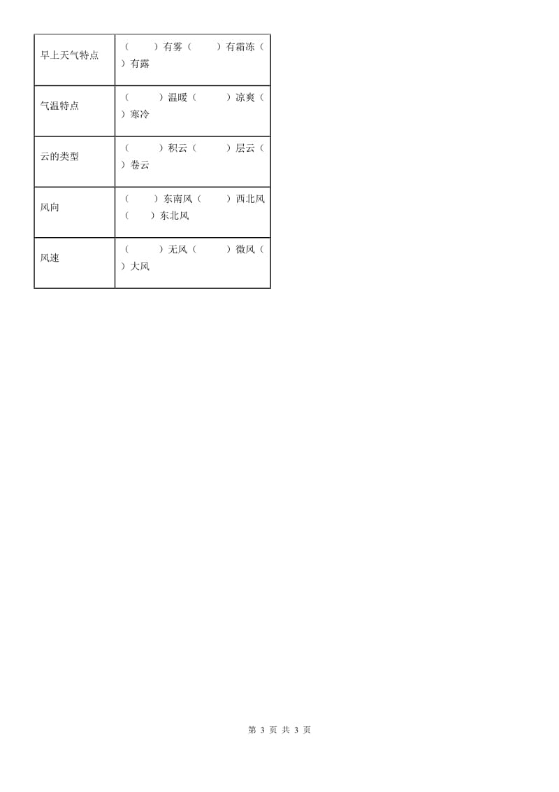 科学2020版三年级上册第8课时 天气预报是怎样制作出来的（II）卷_第3页