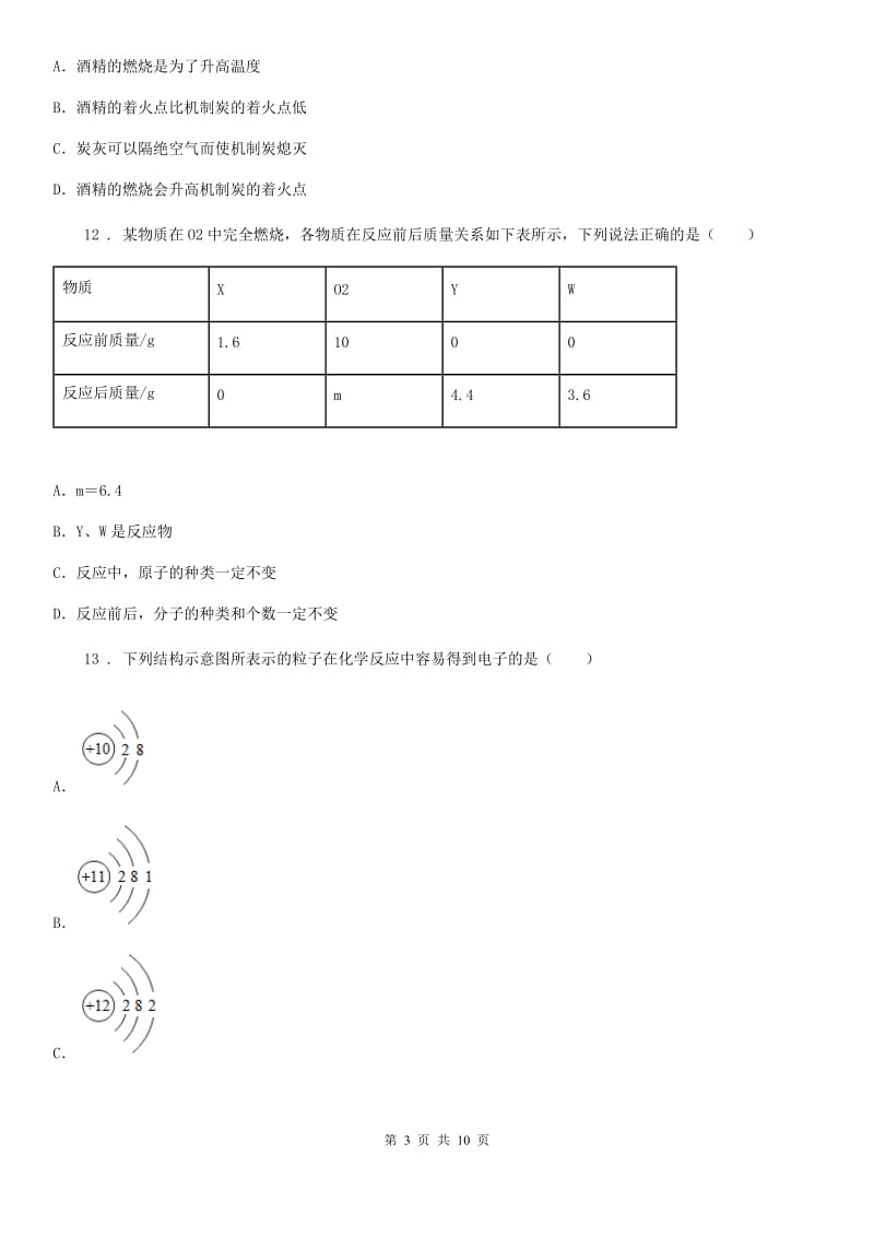 九年级下学期学业水平测试化学试题_第3页