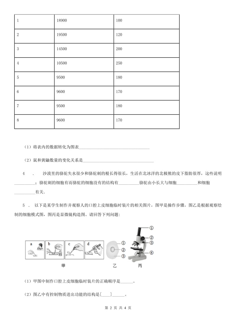 广州市2020年七年级上学期期中总复习生物试题A卷_第2页