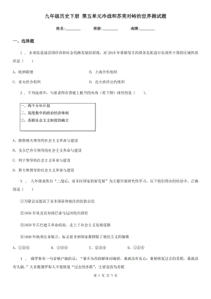 九年級歷史下冊 第五單元冷戰(zhàn)和蘇美對峙的世界測試題