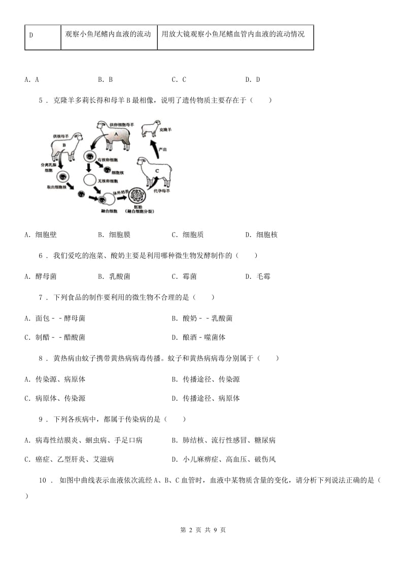 辽宁省2020年（春秋版）八年级5月月考生物试题B卷_第2页