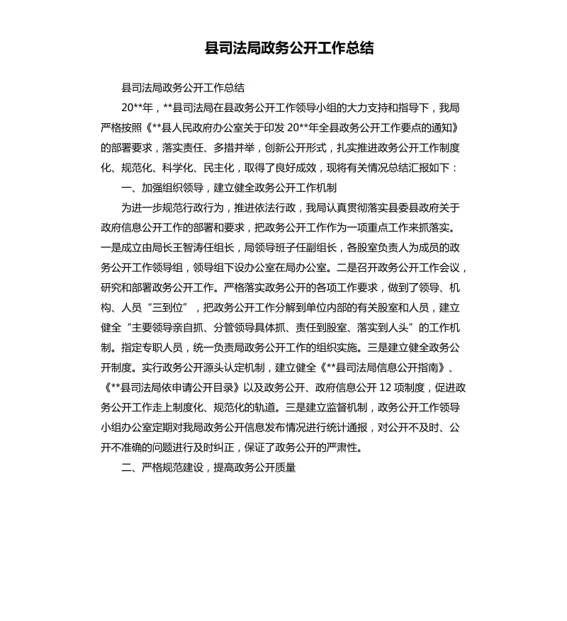 县司法局政务公开工作总结_第1页