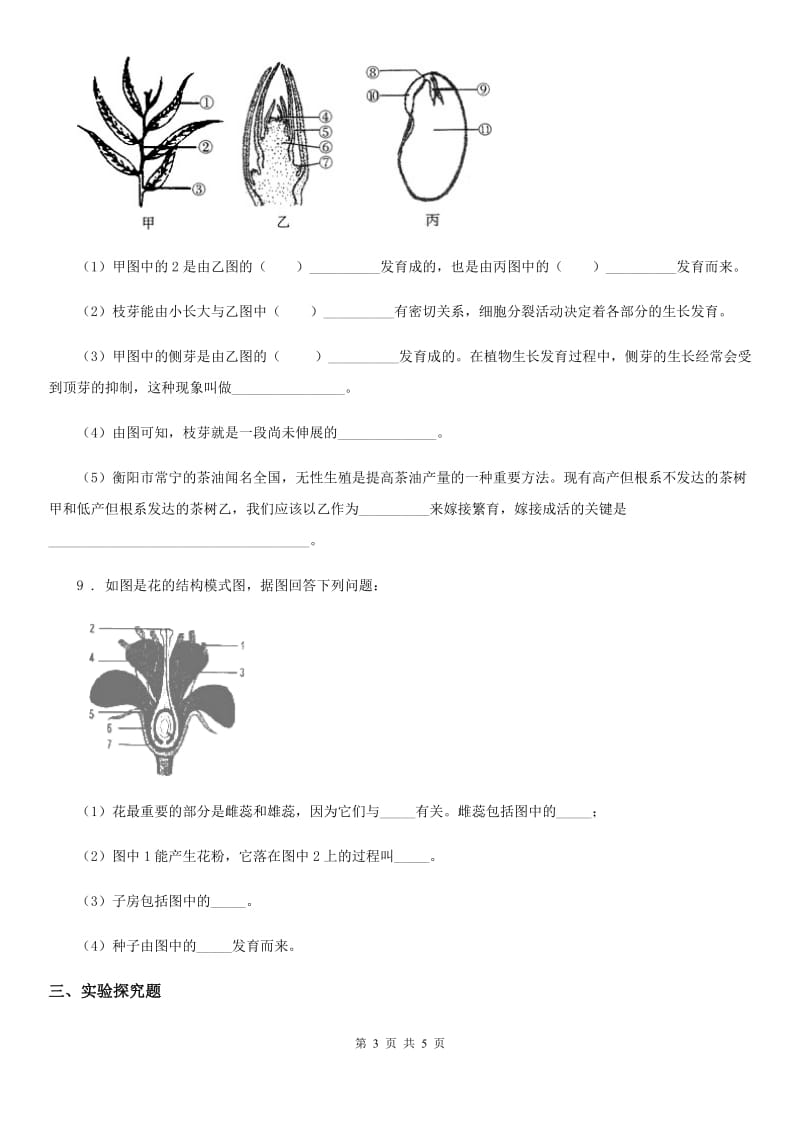 长春市2019年九年级上学期第二次阶段考试生物试题C卷_第3页