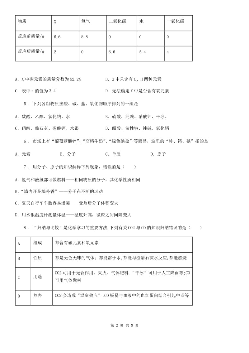 辽宁省2019-2020年度九年级上学期期末化学试题（I）卷_第2页