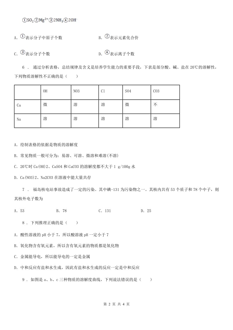 九年级下学期联考化学试题_第2页