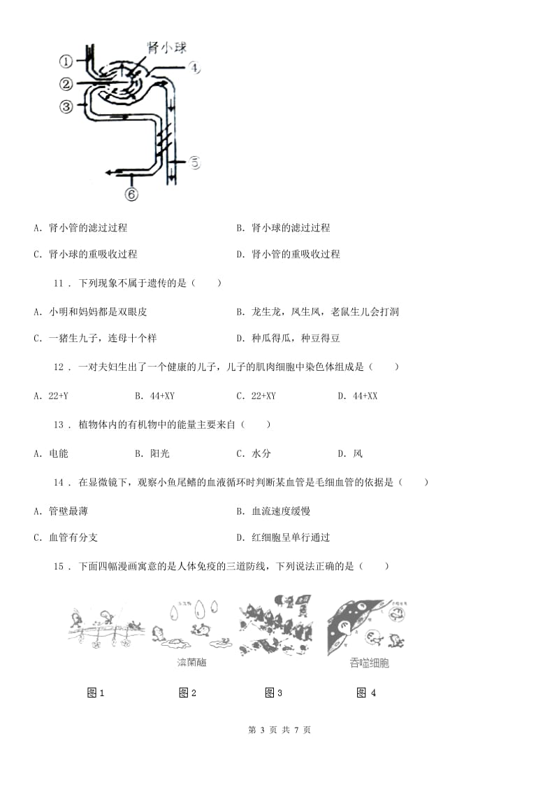 郑州市2019年中考生物试题（I）卷_第3页