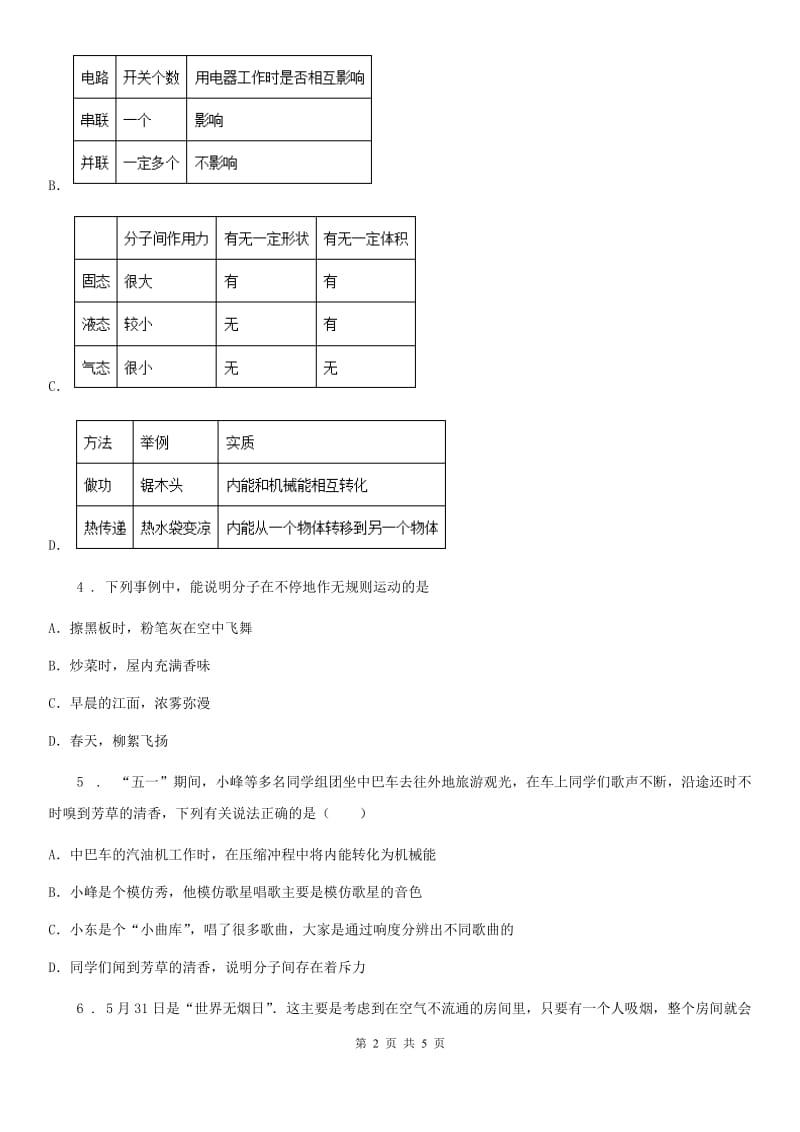 物理九年级全一册 第十三章 内能 第1节 分子热运动_第2页