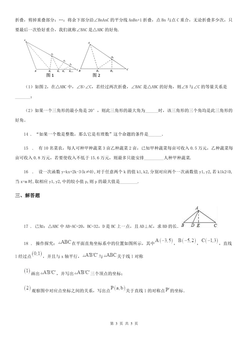 南宁市2020年（春秋版）八年级上学期期末数学试题（II）卷_第3页