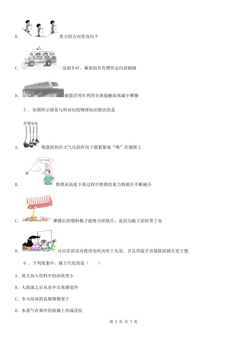 山东省2019版九年级一模物理试题C卷_第2页