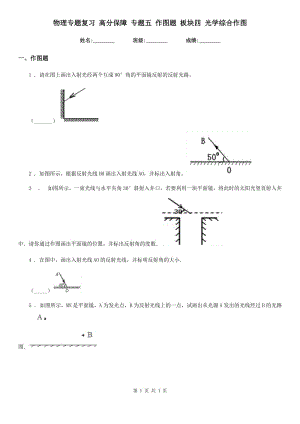 物理專題復習 高分保障 專題五 作圖題 板塊四 光學綜合作圖