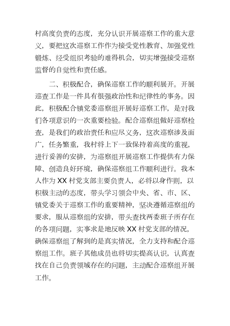 村党支部对巡视组的表态发言稿两篇党支部宣传委员表态发言稿_第2页