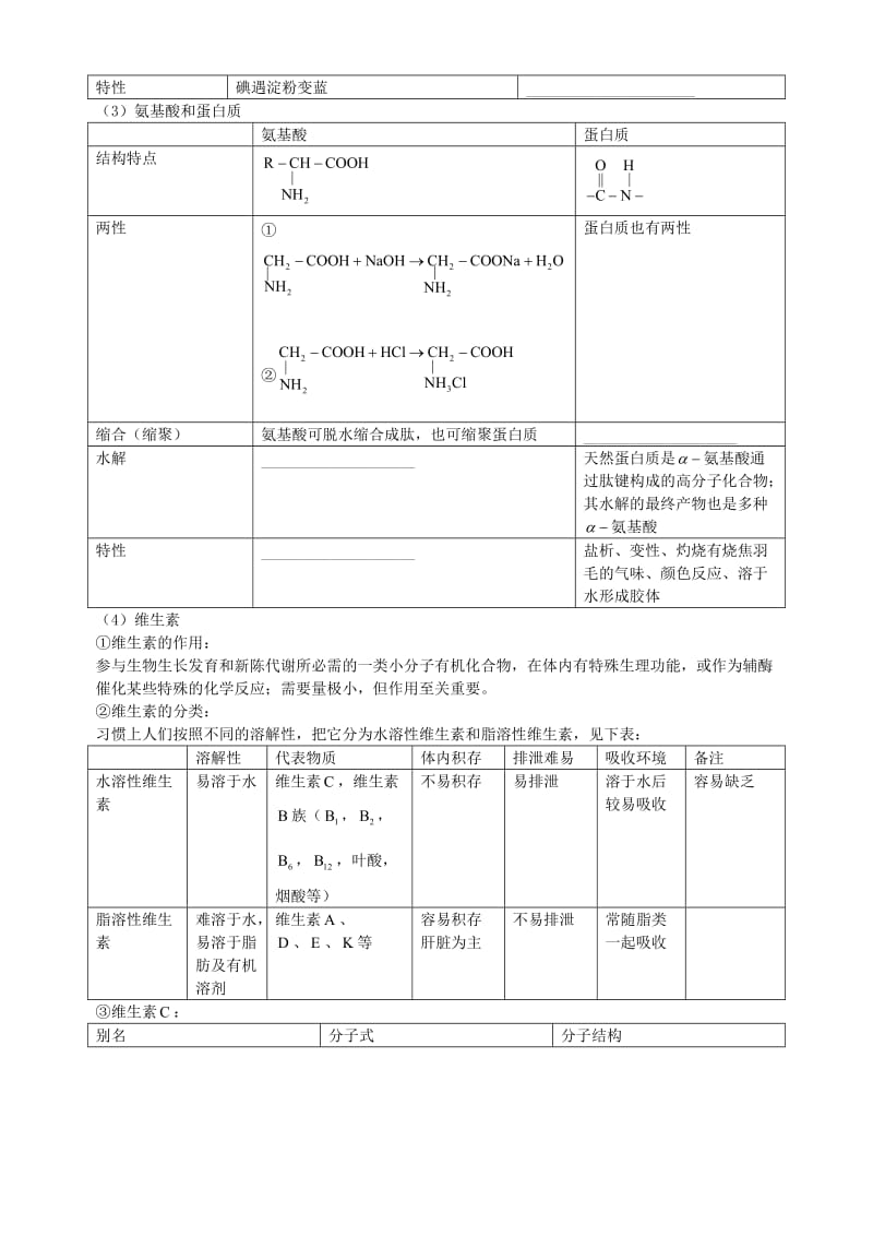 高三化学二轮复习指导 第四部分 常见有机物及其应用 专题三 糖类、油脂、氨基酸和蛋白质_第3页