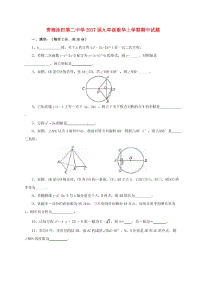 九年級(jí)數(shù)學(xué)上學(xué)期期中試題新人教版 (5)