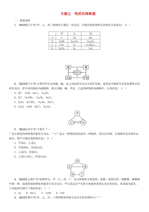 中考化學(xué)命題研究 第二編 重點(diǎn)題型突破篇 專(zhuān)題五 物質(zhì)的推斷題（精練）試題