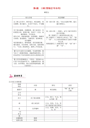 中考語文總復(fù)習(xí) 第一編 教材知識(shí)梳理篇 專題三 八上 第二節(jié) 重點(diǎn)文言文解析 第4篇 三峽(青海近7年未考)