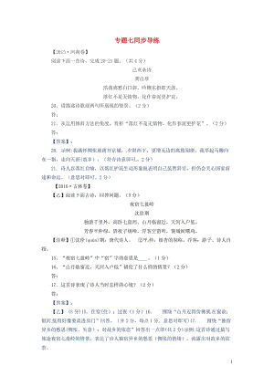 中考語文復(fù)習(xí) 第二部分 古詩文閱讀與積累 專題七同步導(dǎo)練1