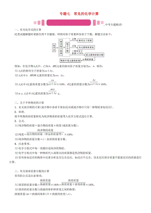 中考化學(xué)命題研究 第二編 重點(diǎn)題型突破篇 專題七 常見的化學(xué)計(jì)算（精講）試題