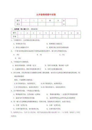 九年級(jí)物理上學(xué)期期中試題 新人教版 (9)