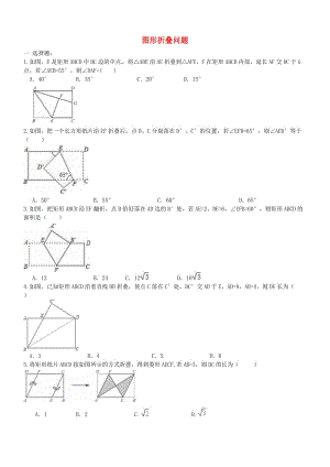 中考數(shù)學一輪專題復習 圖形折疊問題
