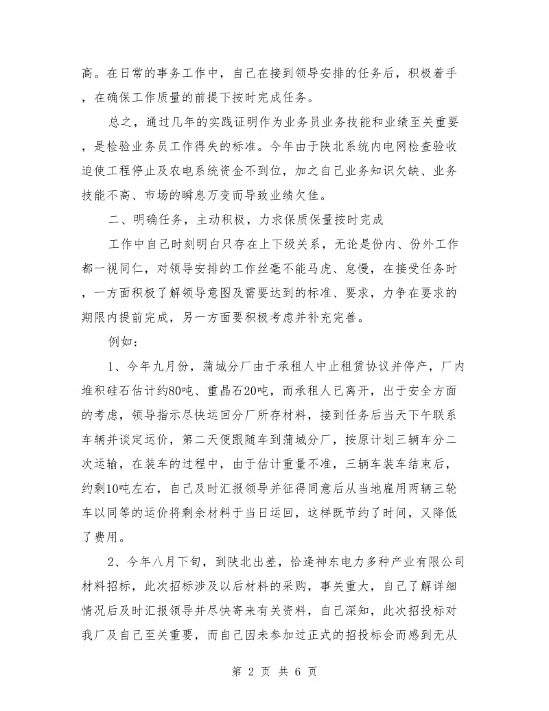 销售业务员个人工作总结与计划_第2页