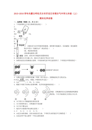 九年級(jí)化學(xué)上學(xué)期期末試卷（含解析） 新人教版 (3)