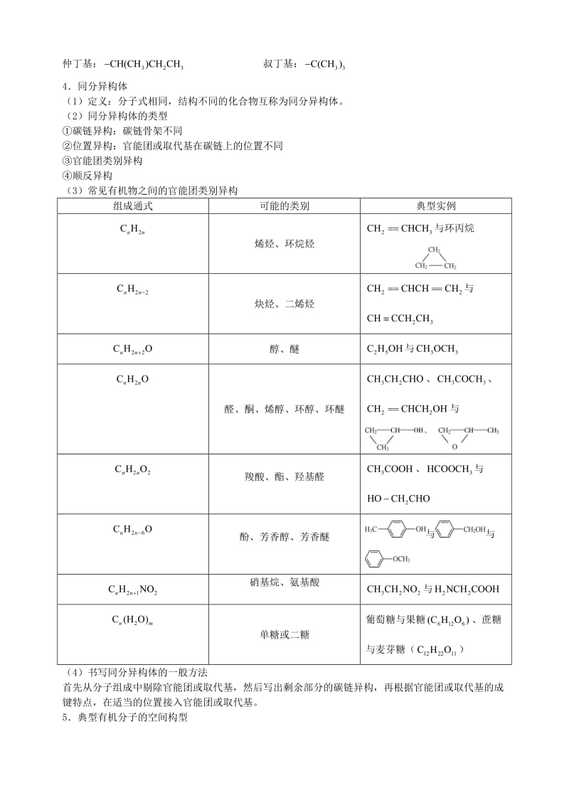 高三化学二轮复习指导 第四部分 常见有机物及其应用 专题一 有机化合物的组成与结构_第2页